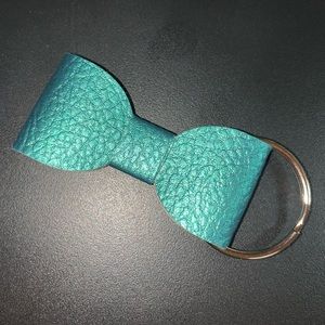 Faux Leather Bow Keychain